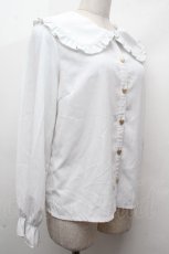 画像3: axes femme POETIQUE / ハート釦丸襟ブラウス  白 S-26-04-16-1006-AX-BL-HR-ZS (3)