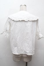 画像2: axes femme kawaii / 半袖丸襟コットンブラウス  白 S-26-04-16-1008-AX-BL-HR-ZS (2)