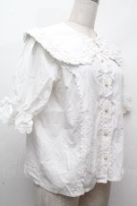 画像3: axes femme kawaii / 半袖丸襟コットンブラウス  白 S-26-04-16-1008-AX-BL-HR-ZS (3)