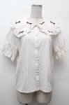 画像1: axes femme POETIQUE / プチリボンビッグ襟ブラウス  白 S-26-04-16-1013-AX-BL-HR-ZS (1)