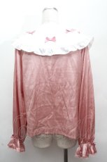 画像2: axes femme kawaii / プチリボン配色ブラウス  ピンク S-26-04-16-023-AX-BL-HR-ZS (2)