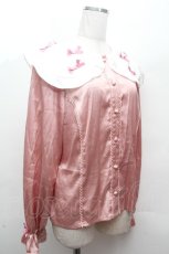 画像3: axes femme kawaii / プチリボン配色ブラウス  ピンク S-26-04-16-023-AX-BL-HR-ZS (3)