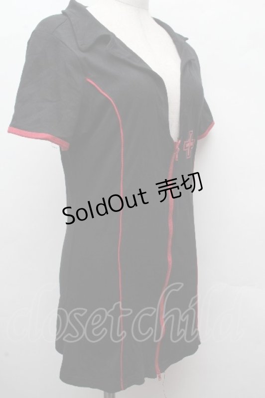 画像3: NieR Clothing / デビルプリントトップス  黒ｘ赤 S-26-04-16-034-PU-TO-HR-ZS (3)