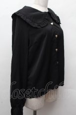 画像3: axes femme POETIQUE / ハート釦丸襟ブラウス  黒 S-26-04-16-037-AX-BL-HR-ZS (3)