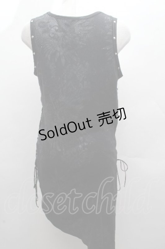 画像2: Sixh / サイドレースアップラメタンクトップ  黒 S-26-04-16-039-HN-TS-HR-ZS (2)