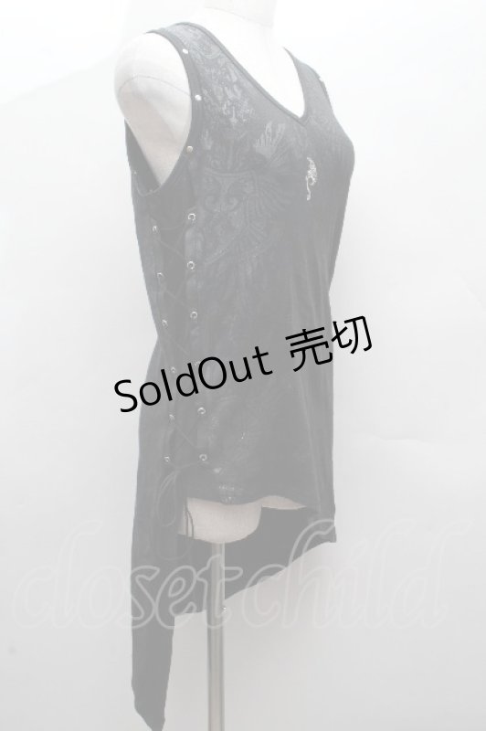 画像3: Sixh / サイドレースアップラメタンクトップ  黒 S-26-04-16-039-HN-TS-HR-ZS (3)