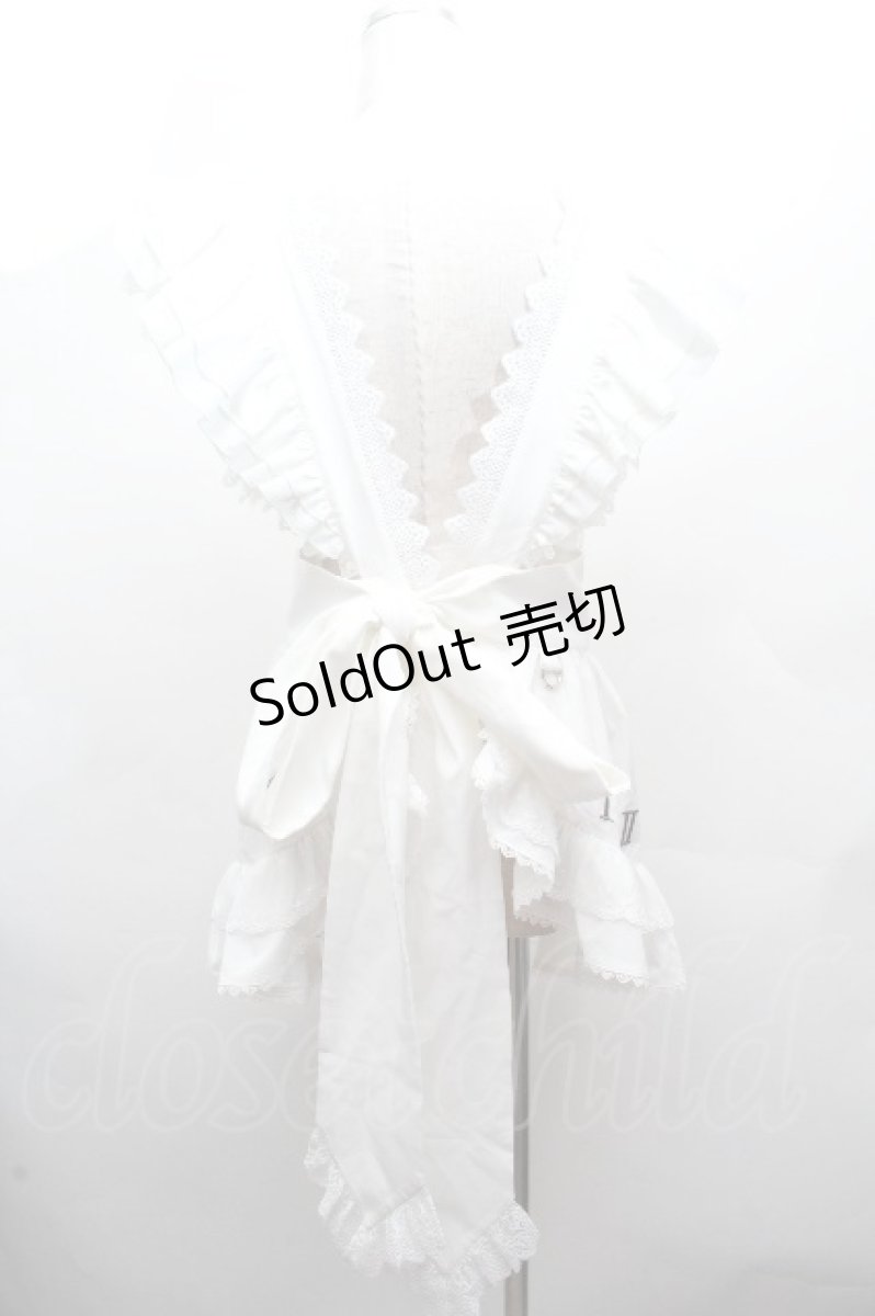 画像2: Hoshibako Works / 東方Project x HoshibakoWorks 十六夜咲夜 時計盤刺繍入りフリルエプロン  白 S-26-04-16-041-LO-TO-TE-ZS (2)