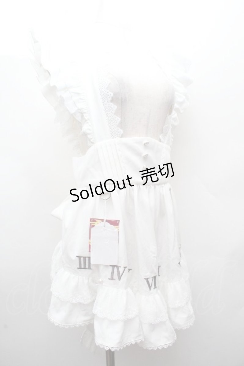 画像3: Hoshibako Works / 東方Project x HoshibakoWorks 十六夜咲夜 時計盤刺繍入りフリルエプロン  白 S-26-04-16-041-LO-TO-TE-ZS (3)