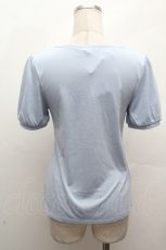 画像3: axes femme / フロントレースシフォンフリル半袖カットソー  サックス S-26-04-17-046-AX-TO-HR-ZS (3)