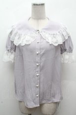 画像1: Ank Rouge / レースフリルブラウス  グレー S-26-04-17-049-CA-BL-AS-ZS (1)