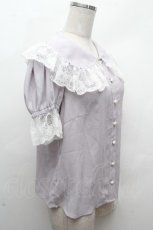 画像2: Ank Rouge / レースフリルブラウス  グレー S-26-04-17-049-CA-BL-AS-ZS (2)