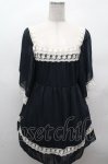画像1: LOLITA / レースシフォントップス  紺 S-26-04-17-050-LO-BL-HR-ZS (1)