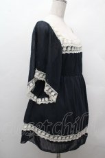 画像2: LOLITA / レースシフォントップス  紺 S-26-04-17-050-LO-BL-HR-ZS (2)