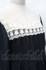 画像4: LOLITA / レースシフォントップス  紺 S-26-04-17-050-LO-BL-HR-ZS (4)