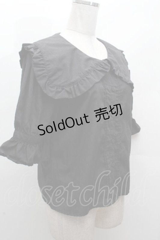 画像2: LOLITA / パフ袖ビッグ襟ブラウス  黒 S-26-04-17-051-LO-BL-HR-ZS (2)