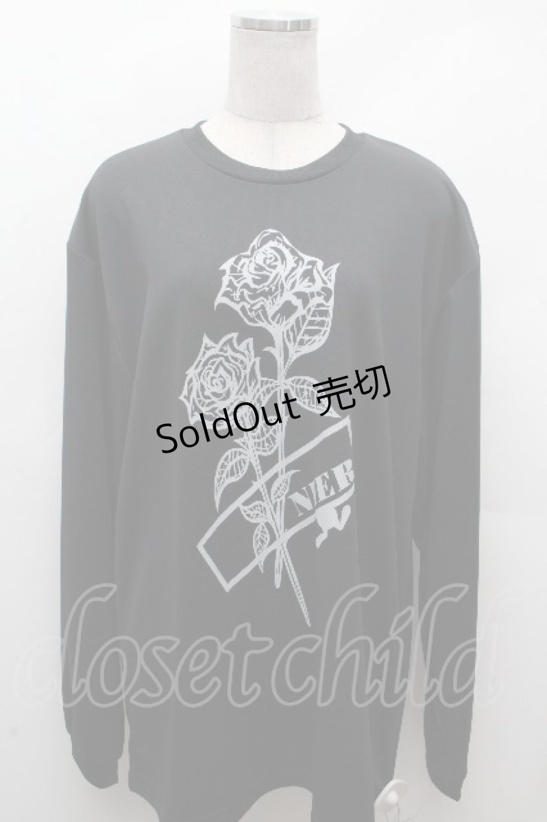 画像1: NieR Clothing / バラプリントプルオーバー LL 黒 S-26-04-17-053-PU-TO-HR-ZS (1)
