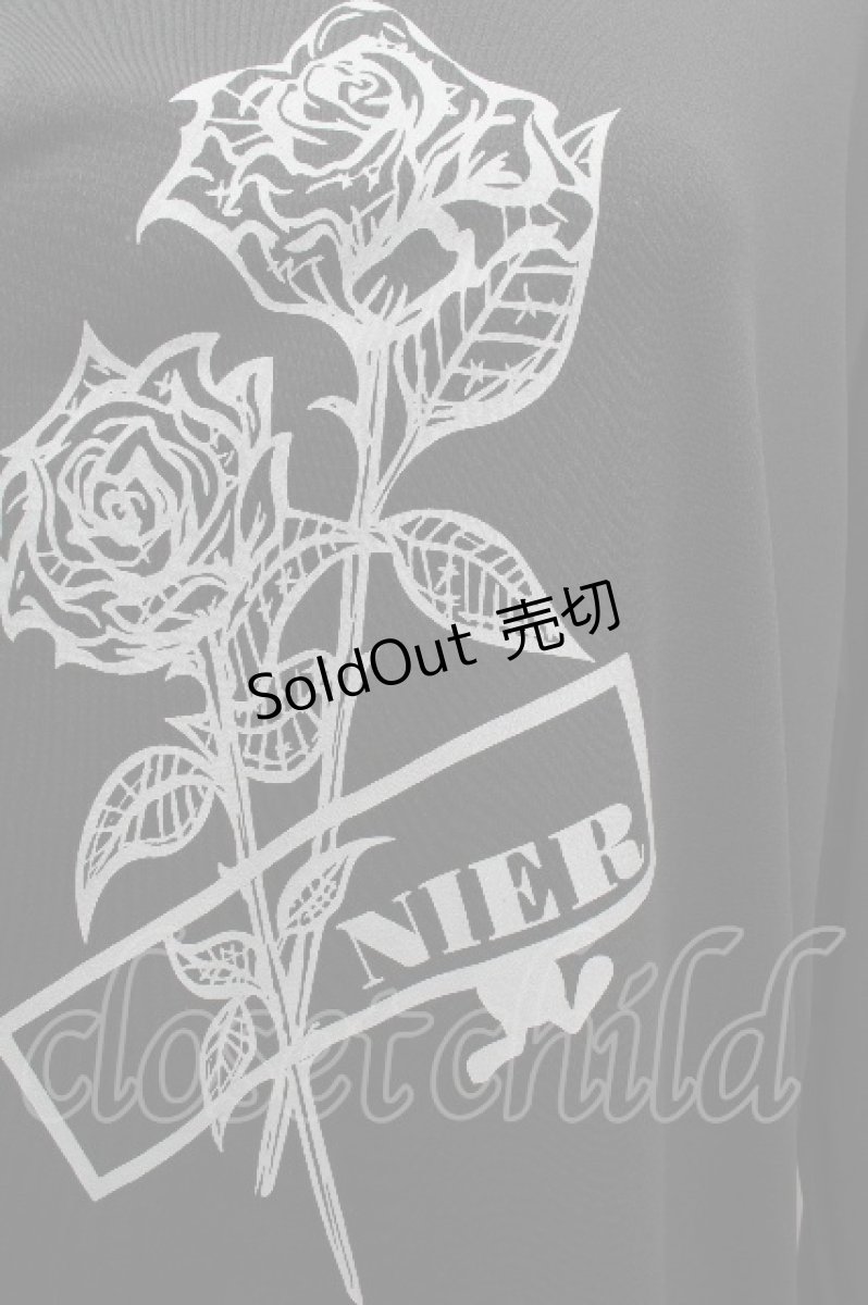 画像2: NieR Clothing / バラプリントプルオーバー LL 黒 S-26-04-17-053-PU-TO-HR-ZS (2)
