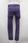 画像3: STIGMATA / ストライプパンツ  黒ｘ紫 S-26-04-17-062-GO-TO-HR-ZS (3)