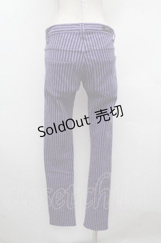 画像3: STIGMATA / ストライプパンツ  黒ｘ紫 S-26-04-17-062-GO-TO-HR-ZS (3)