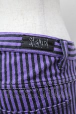 画像4: STIGMATA / ストライプパンツ  黒ｘ紫 S-26-04-17-062-GO-TO-HR-ZS (4)