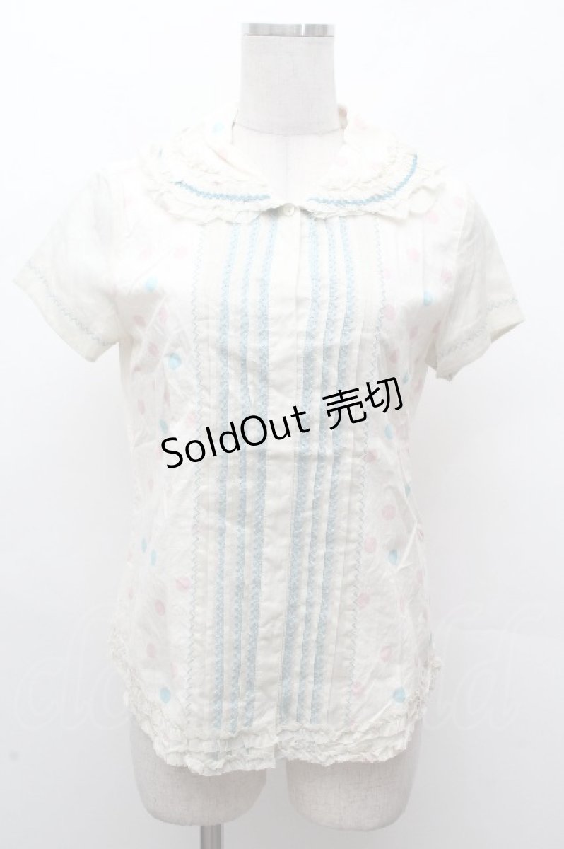 画像1: Jane Marple / ドットブラウス  オフ S-26-04-17-023-JM-BL-ET-ZS (1)