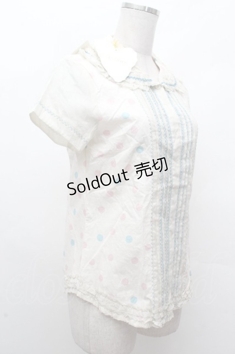 画像2: Jane Marple / ドットブラウス  オフ S-26-04-17-023-JM-BL-ET-ZS (2)