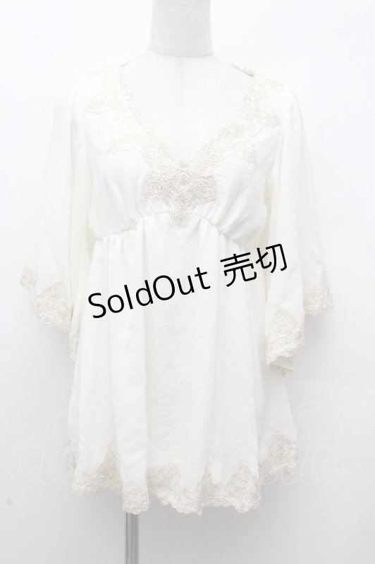 画像1: LOLITA / 花柄シフォン切替トップス  オフ S-26-04-17-025-LO-TO-HR-ZS (1)