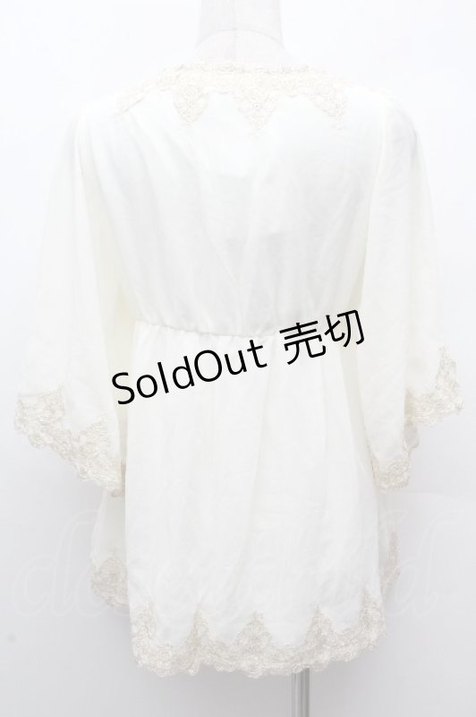 画像4: LOLITA / 花柄シフォン切替トップス  オフ S-26-04-17-025-LO-TO-HR-ZS (4)