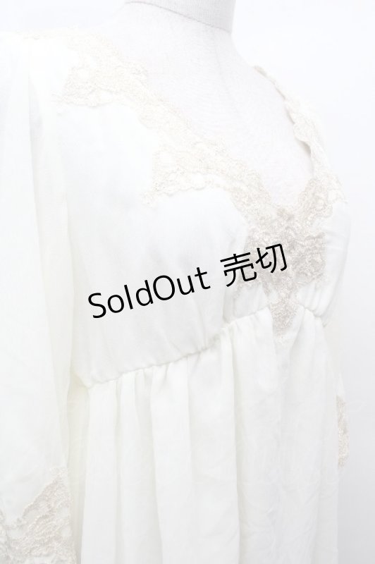 画像5: LOLITA / 花柄シフォン切替トップス  オフ S-26-04-17-025-LO-TO-HR-ZS (5)