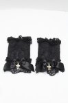 画像1: Angelic Pretty / クロスチャームレース手甲  黒 S-26-04-18-1001-AP-ZA-HR-ZS (1)