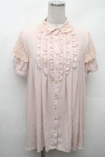 画像1: axes femme POETIQUE / フロントデザインロングブラウス  ピンク S-26-04-18-1031-AX-BL-HR-ZS (1)