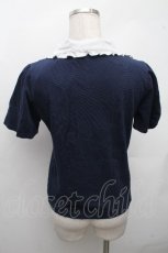 画像2: axes femme / レースブロッキングプルオーバー  紺 S-26-04-18-1036-AX-TO-HR-ZS (2)