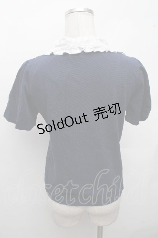 画像2: axes femme / レースブロッキングプルオーバー  紺 S-26-04-18-1036-AX-TO-HR-ZS (2)