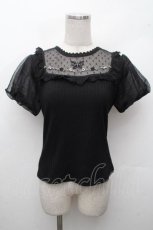画像1: axes femme POETIQUE / 蝶ステッチ切替トップス  黒 S-26-04-18-1040-AX-TO-HR-ZS (1)