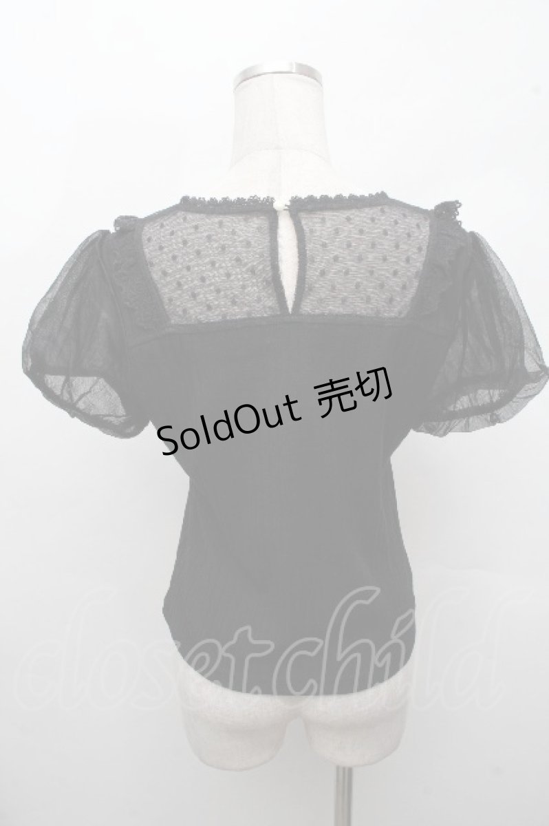 画像2: axes femme POETIQUE / 蝶ステッチ切替トップス  黒 S-26-04-18-1040-AX-TO-HR-ZS (2)