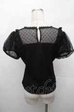 画像2: axes femme POETIQUE / 蝶ステッチ切替トップス  黒 S-26-04-18-1040-AX-TO-HR-ZS (2)