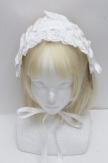 画像2: Chalmiere / トーションレースヘッドドレス  白 S-26-04-18-1005-0-AC-HR-ZS (2)