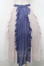 画像2: axes femme / 配色フリル×プリーツスカート  オフｘネイビー S-26-04-18-1058-AX-SK-HR-ZS (2)