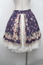 画像2: axes femme / スカーフ花柄スカート  オフｘパープル S-26-04-18-1059-AX-SK-HR-ZS (2)