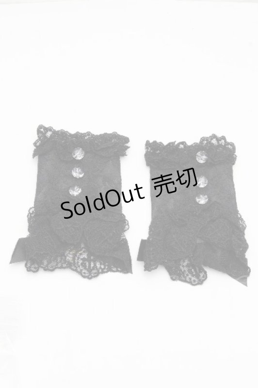 画像2: Angelic Pretty / クロスチャームレース手甲  黒 S-26-04-18-1001-AP-ZA-HR-ZS (2)