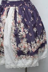 画像3: axes femme / スカーフ花柄スカート  オフｘパープル S-26-04-18-1059-AX-SK-HR-ZS (3)