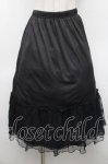 画像1: axes femme / 繊細レースミディ丈ペチスカート  黒 S-26-04-18-1063-AX-SK-HR-ZS (1)
