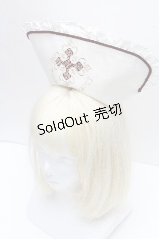 画像1: ALICE and the PIRATES / Roses cross emblemナースキャップ  アイボリー S-26-04-18-1011-PA-AC-HR-ZS (1)