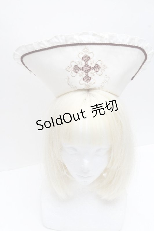 画像2: ALICE and the PIRATES / Roses cross emblemナースキャップ  アイボリー S-26-04-18-1011-PA-AC-HR-ZS (2)
