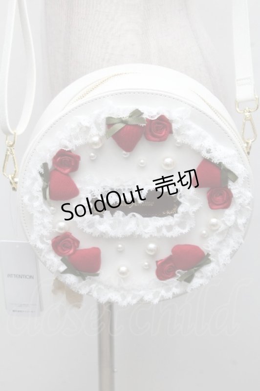 画像1: axes femme / ローズケーキモチーフバッグ  白 S-26-04-18-1015-AX-BG-HR-ZS (1)