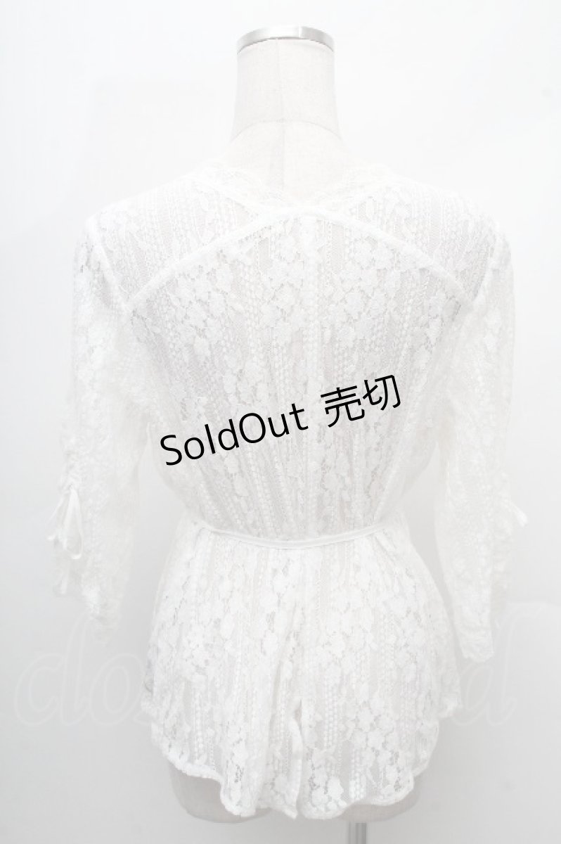 画像2: axes femme / フラワー刺繍レースカーデ/ミュルーズ染織美術館コラボ  白 S-26-04-18-1016-AX-TO-HR-ZS (2)