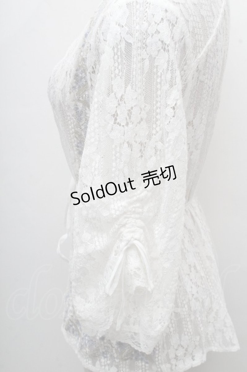 画像4: axes femme / フラワー刺繍レースカーデ/ミュルーズ染織美術館コラボ  白 S-26-04-18-1016-AX-TO-HR-ZS (4)