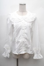 画像1: Chalmiere / プチリボン丸襟ブラウス  白 S-26-04-18-1017-0-BL-HR-ZS (1)