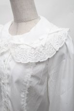 画像3: Chalmiere / プチリボン丸襟ブラウス  白 S-26-04-18-1017-0-BL-HR-ZS (3)