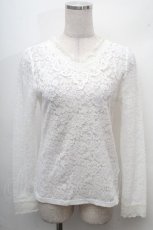 画像1: axes femme / パール&ラインストーン総レーストップス  白 S-26-04-18-1020-AX-TO-HR-ZS (1)